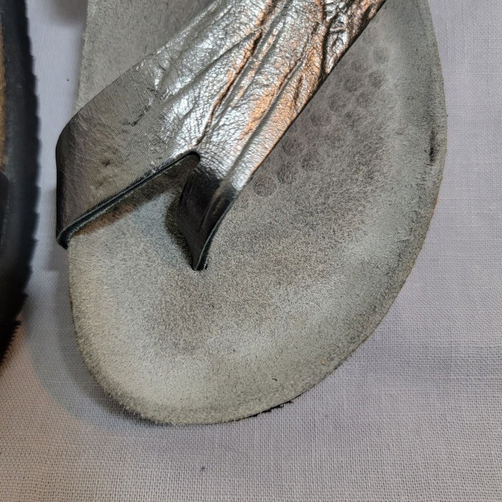 Mephisto Helen Metallic Silver Leather Cork Footbed Sandals EU 35 US 5 France - Picture 11 of 15